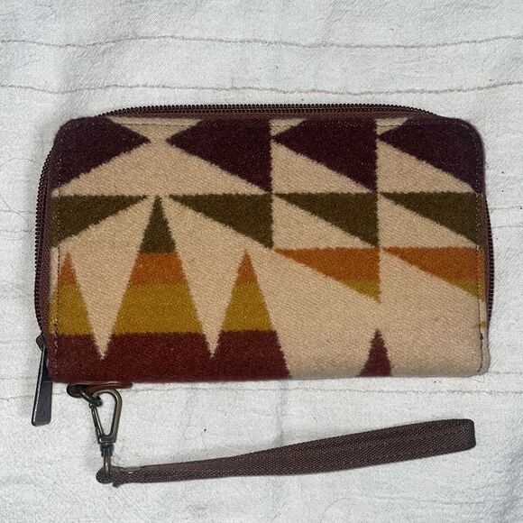 Pendleton Wool Wristlet Geometric Print Neutrals Vintage - Picture 3 of 5